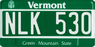 VT license plate NLK530