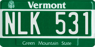 VT license plate NLK531