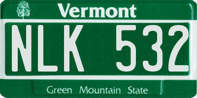 VT license plate NLK532