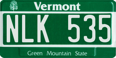 VT license plate NLK535