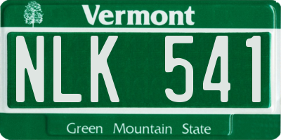 VT license plate NLK541