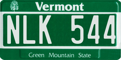 VT license plate NLK544