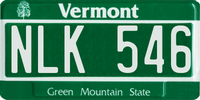 VT license plate NLK546