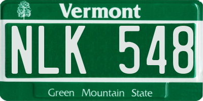 VT license plate NLK548
