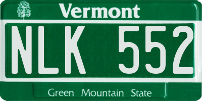 VT license plate NLK552