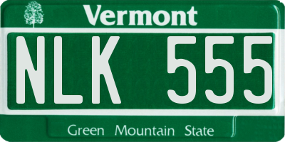 VT license plate NLK555