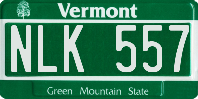 VT license plate NLK557