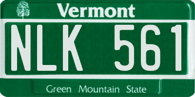 VT license plate NLK561