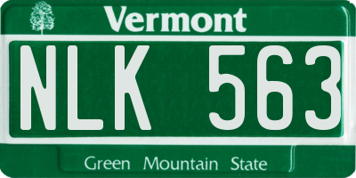 VT license plate NLK563