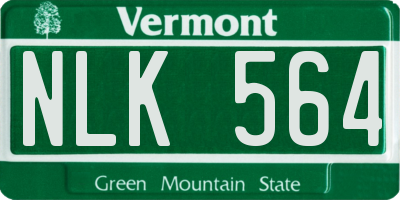 VT license plate NLK564