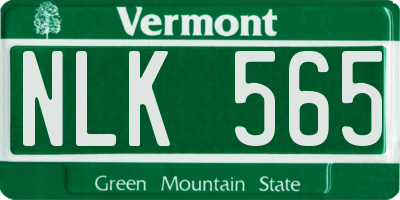 VT license plate NLK565