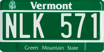 VT license plate NLK571