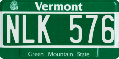 VT license plate NLK576