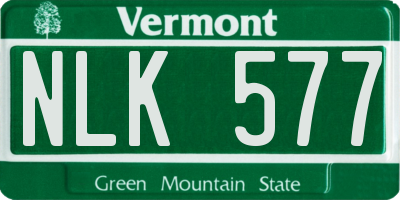 VT license plate NLK577