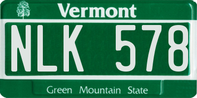 VT license plate NLK578