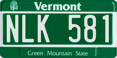 VT license plate NLK581