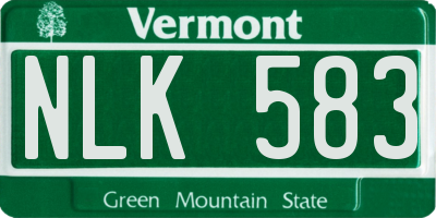 VT license plate NLK583