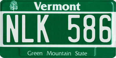 VT license plate NLK586