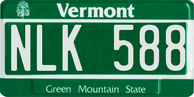 VT license plate NLK588
