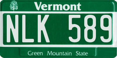 VT license plate NLK589