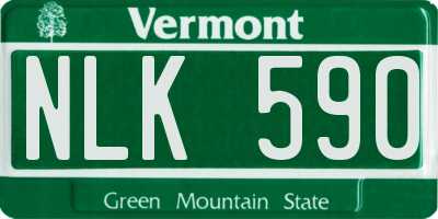 VT license plate NLK590