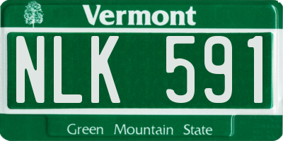 VT license plate NLK591