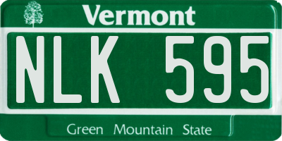 VT license plate NLK595