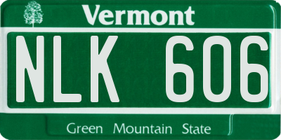 VT license plate NLK606