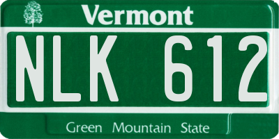 VT license plate NLK612