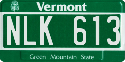 VT license plate NLK613