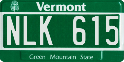 VT license plate NLK615