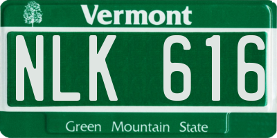VT license plate NLK616