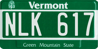 VT license plate NLK617