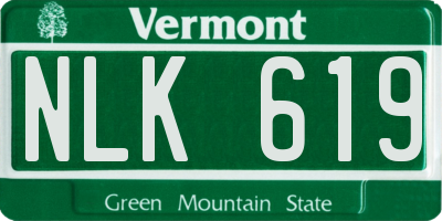 VT license plate NLK619
