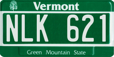VT license plate NLK621