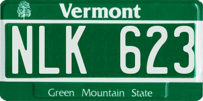 VT license plate NLK623