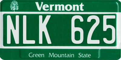 VT license plate NLK625