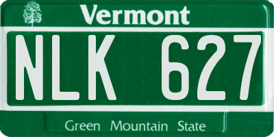 VT license plate NLK627
