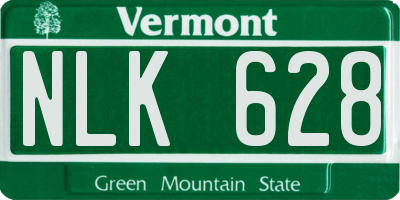 VT license plate NLK628