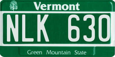 VT license plate NLK630