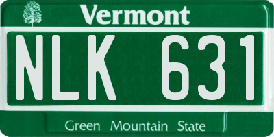 VT license plate NLK631