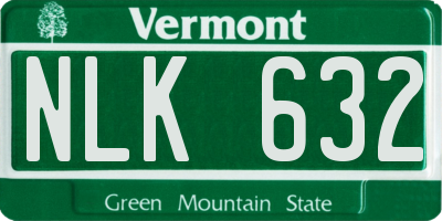 VT license plate NLK632