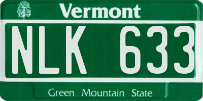 VT license plate NLK633