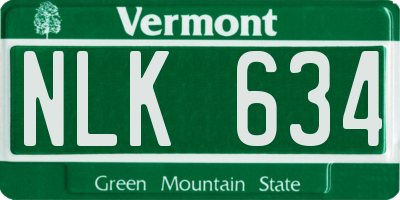 VT license plate NLK634