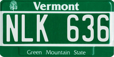 VT license plate NLK636