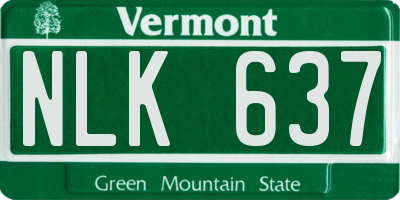 VT license plate NLK637