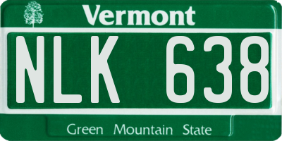 VT license plate NLK638