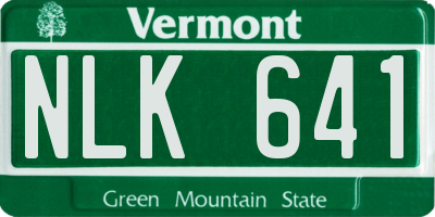 VT license plate NLK641