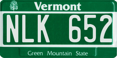 VT license plate NLK652