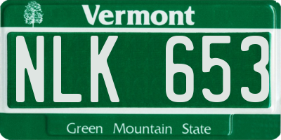 VT license plate NLK653
